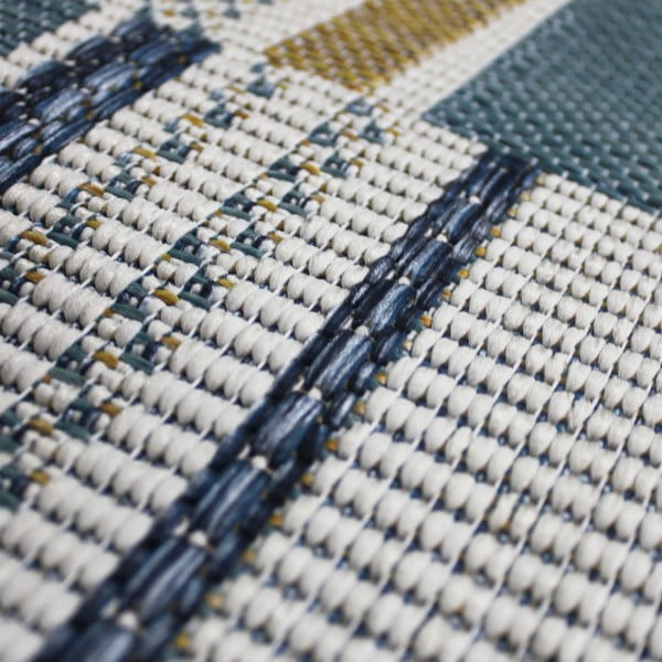 Sárga-kék kültéri-beltéri szőnyeg 80x230 cm Rosco Geo – Flair Rugs-image-3