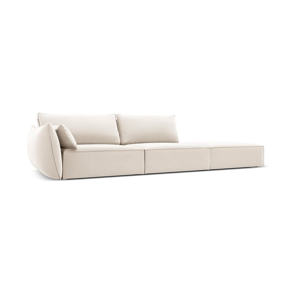 Bézs bársony kanapé, bal oldali 264 cm Vanda – Mazzini Sofas-image-1