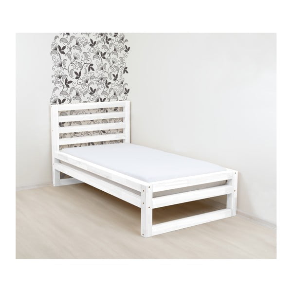 DeLuxe fehér fa egyszemélyes ágy, 190 x 80 cm - Benlemi