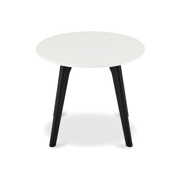 Life fekete-fehér dohányzóasztal tölgyfa lábakkal, ⌀ 48 cm - Furnhouse-image-1
