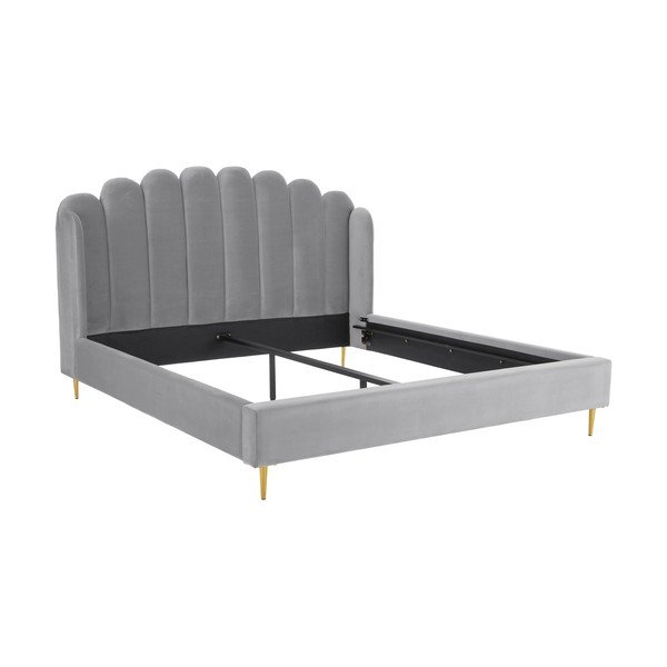 Glamour szürke kárpitozott ágy, 180 x 200 cm - Westwing Collection-image-4