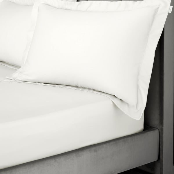 Elefántcsont színű gumis pamut-szatén lepedő 90x190 cm Cotton Sateen – Bianca-image-1