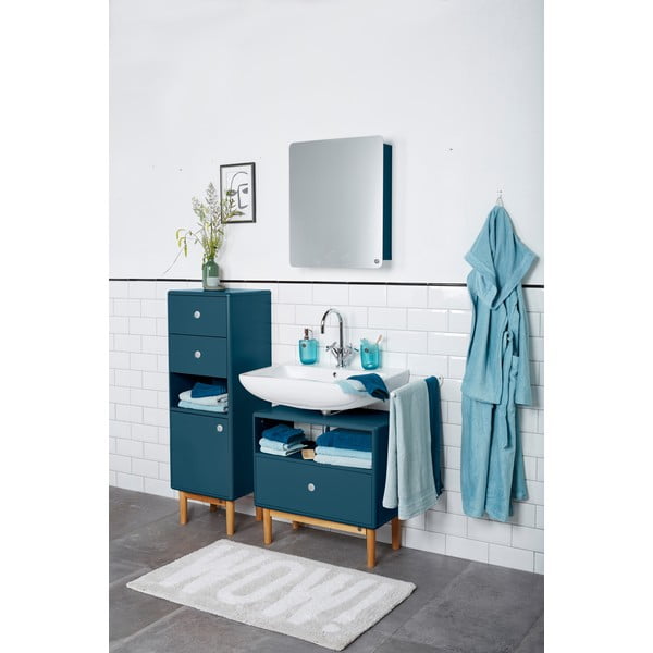 Petróleumkék magas-fali fürdőszoba szekrény 40x100 cm Color Bath – Tom Tailor-image-1