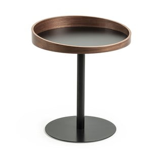 Kerek tárolóasztal diófa dekoros asztallappal ø 46 cm Kaori – Kave Home