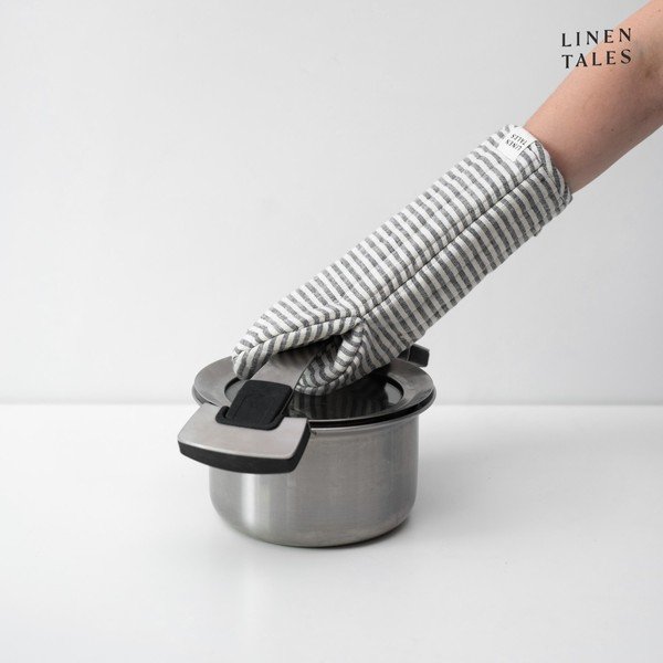 Len edényfogó Thin Black Stripes – Linen Tales-image-1