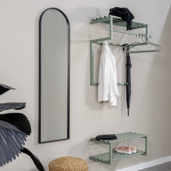 Szürkészöld fém fali fogas polccal 76 cm Rizzoli – Spinder Design-image-1