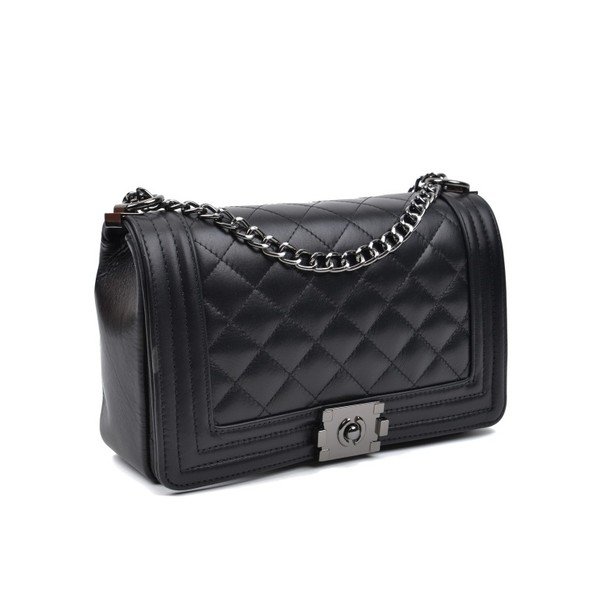 Masika fekete bőr válltáska - Anna Luchini-image-2