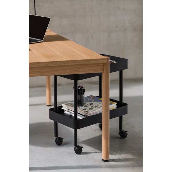 Bézs fém gurulós polcos állvány 60x62x30 cm Nolle – noo.ma-image-3