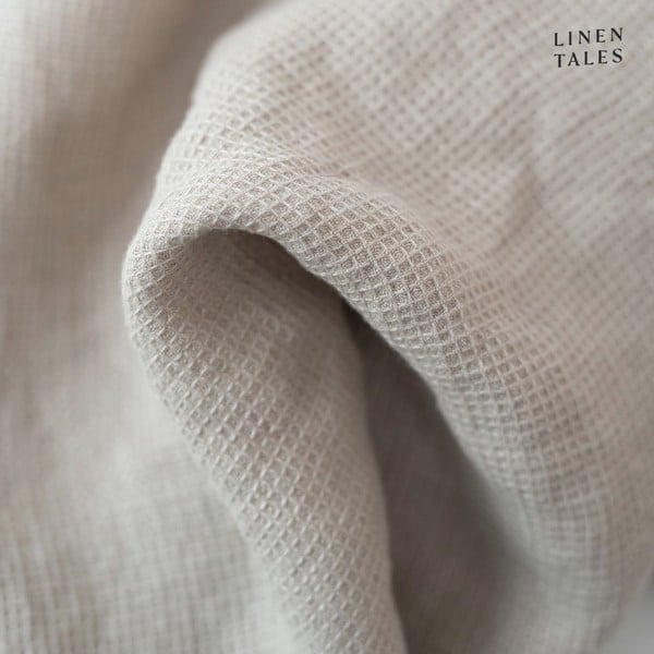 Natúr színű len darázs fürdőlepedő 100x140 cm Natural Fine Waffle – Linen Tales-image-2