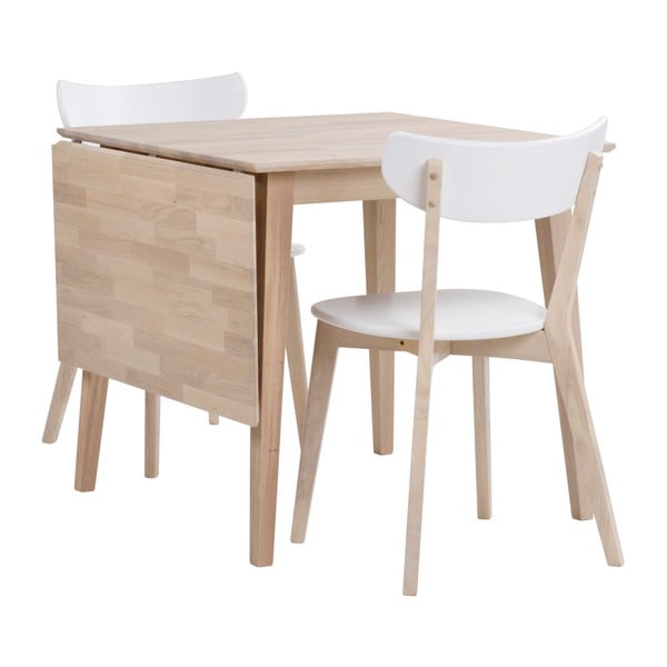 Filippa matt lakkozott tölgyfa étkezőasztal lehajtható asztallappal, 80 x 80 cm - Rowico-image-4