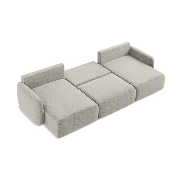 Világosszürke kinyitható-tárolóhelyes sarokkanapé Kalena – Makamii-image-4