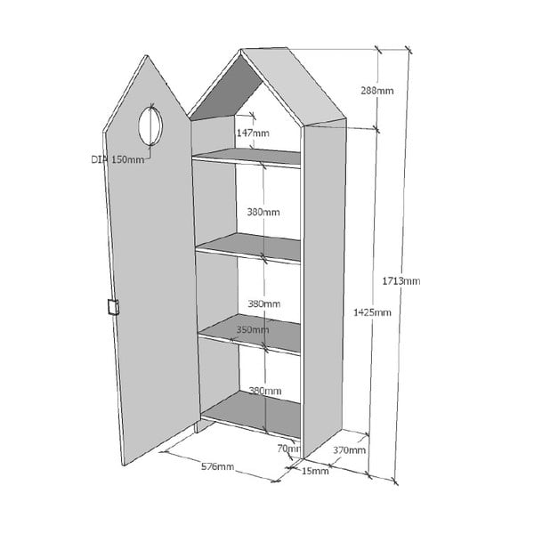 Casami rózsaszín házikó ruhásszekrény - Vipack-image-3