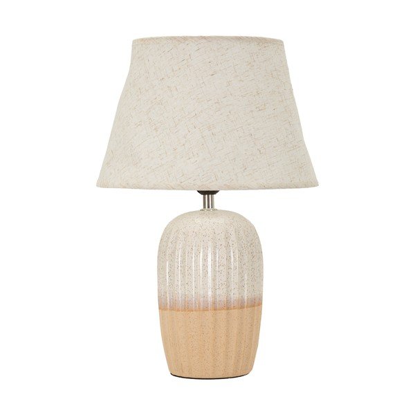 Krémszínű kerámia asztali lámpa textil búrával (magasság 44 cm) Japandi – Mauro Ferretti