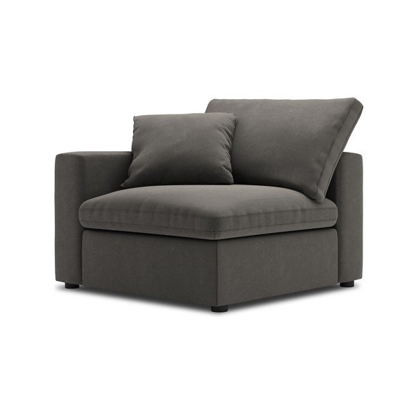 Galaxy sötétbarna sarokrész moduláris kordbársony kanapéhoz, bal oldali - Windsor & Co Sofas-image-2