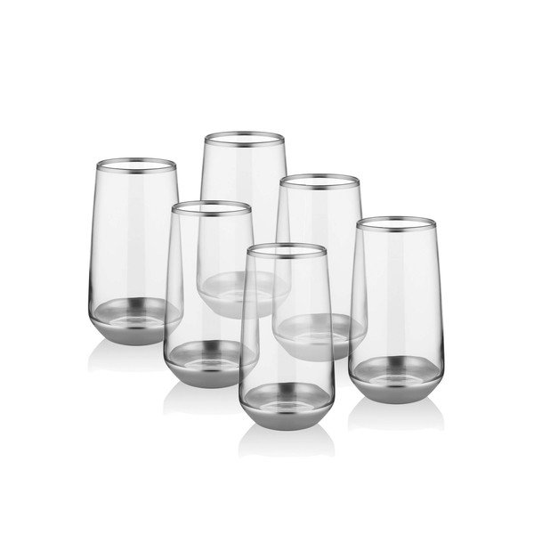 Glam Silver 6 db-os pohár készlet, 380 ml - Mia-image-1