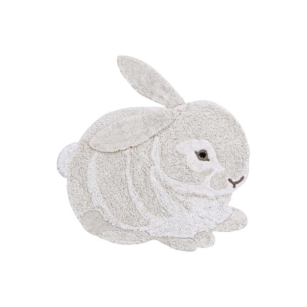 Világosszürke mosható kézi szövésű pamut gyerek szőnyeg 130x135 cm Bunny – Lorena Canals