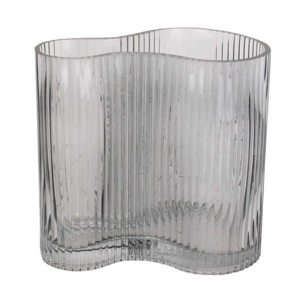 Wave szürke üveg váza, magasság 18 cm - PT LIVING-image-3