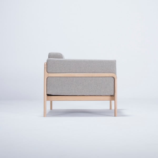 Fawn tölgyfa fotel szürke szövet ülőrésszel - Gazzda-image-4