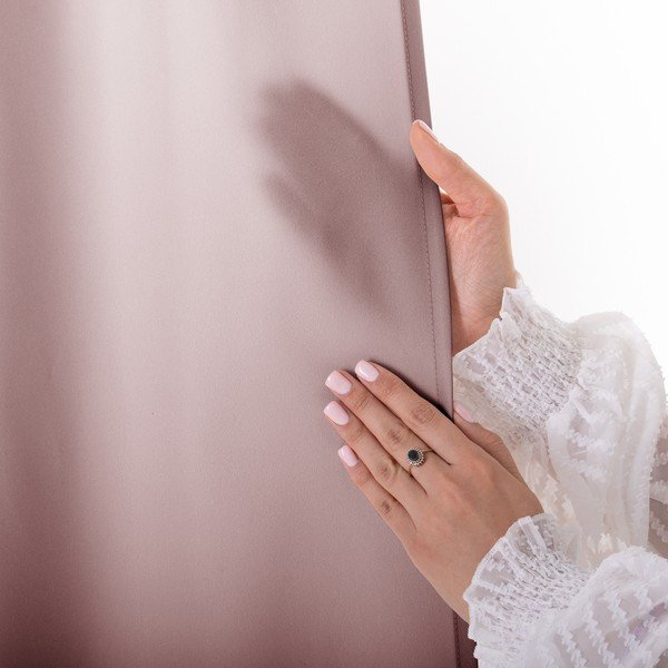 Törtrózsaszín dimout (részleges sötétítő) függöny 140x250 cm Carli Tie – Restilo-image-4