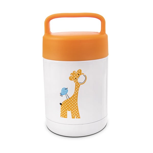 Fehér-narancssárga gyerek termosz 480 ml Žirafa – Orion