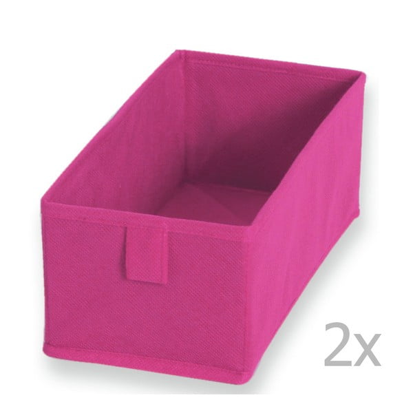 2 db rózsaszín textil tárolódoboz, 28 x 13 cm - JOCCA
