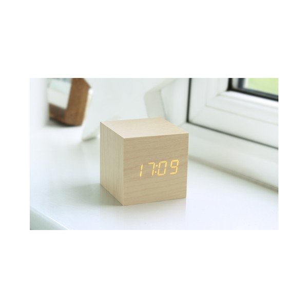 Digitális ébresztőóra Wooden Cube Click – Gingko-image-3