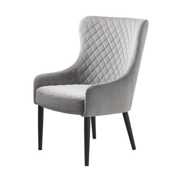 Világosszürke bársony fotel Ottowa – Unique Furniture