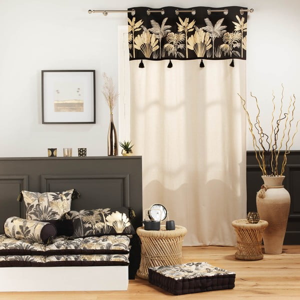 Fekete-bézs függöny 140x240 cm Karaba – douceur d'intérieur-image-2