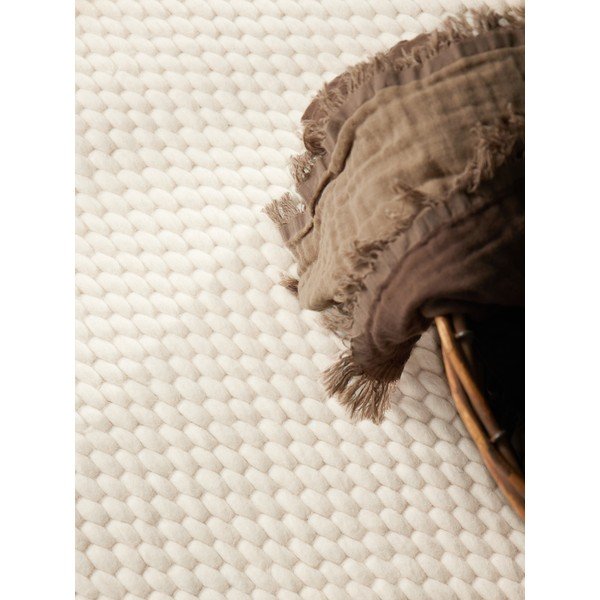 Krémszínű kézi szövésű gyapjú kerek szőnyeg ø 160 cm Lyon Beans – Elle Decoration-image-2