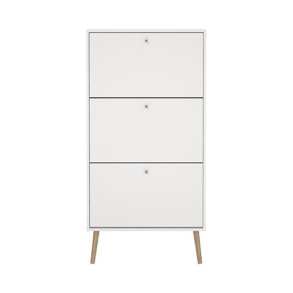 Fehér billenő ajtós cipőtartó Bodo – Tvilum-image-2