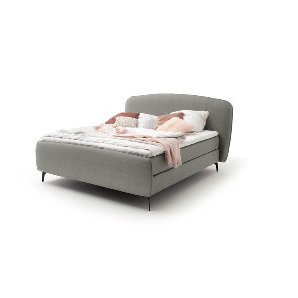 Világosszürke boxspring ágy 180x200 cm Imola – Meise Möbel-image-2