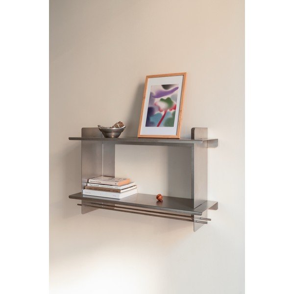 Ezüstszínű többszintes fém fali polc 70 cm Tivo – noo.ma-image-1