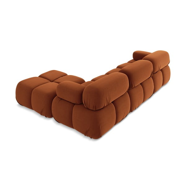 Narancssárga bársony moduláris sarokkanapé Lokua – Makamii-image-4