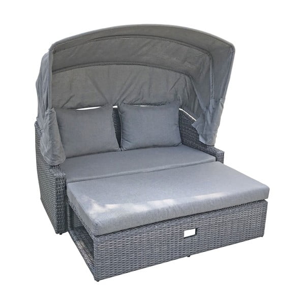 Szürke műrattan kerti kanapé Monte Carlo – Garden Pleasure-image-1