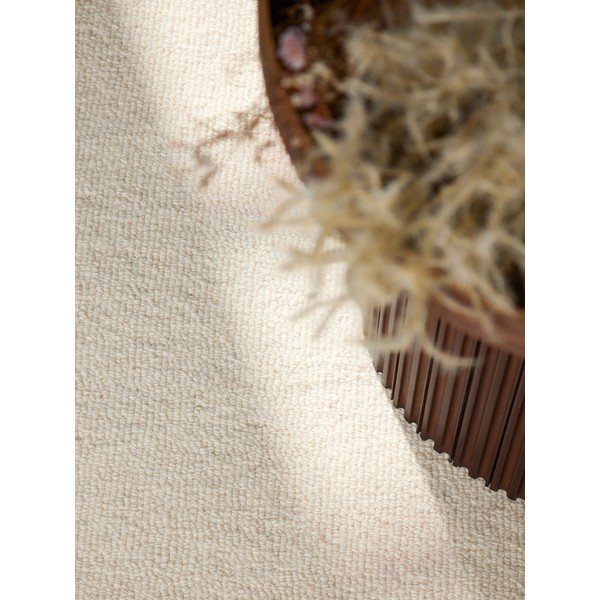 Krémszínű kézi szövésű gyapjú kerek szőnyeg ø 200 cm Puristic Knots – Elle Decoration-image-3