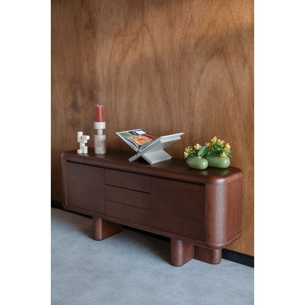 Sötét natúr színű komód kőrisfa dekorral 160x72x40 cm Herman – Dutchbone-image-1