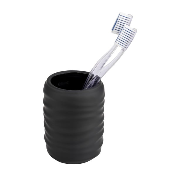 Fekete kerámia fogkefetartó pohár Illana – Wenko-image-1