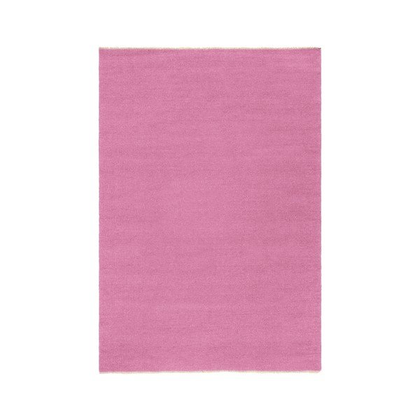 Rózsaszín kézi szövésű gyapjúkeverék futószőnyeg 70x150 cm Row – Jotex