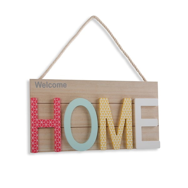 Welcome Home fa fali dekoráció, 38 x 20 cm - Versa