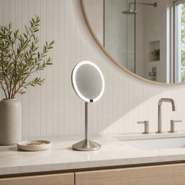 Kozmetikai tükör világítással-nagyítós (tízszeres nagyítás) ø 12 cm – simplehuman-image-1