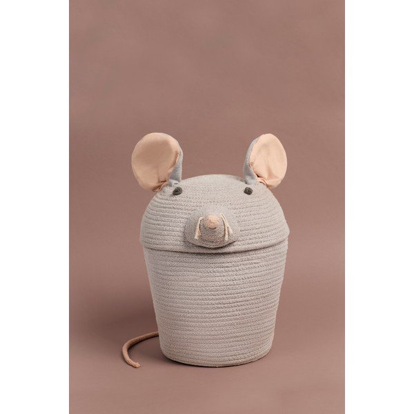 Szürke textil játéktároló kosár ø 25x30 cm Renata the Rat – Lorena Canals-image-4