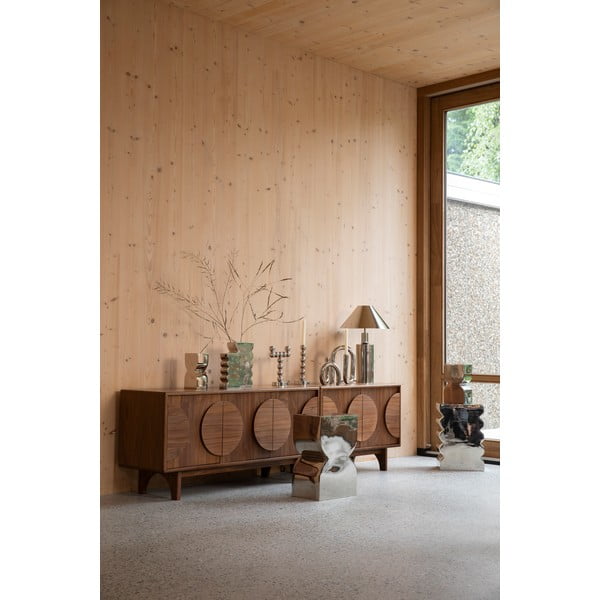 Barna alacsony komód diófa dekorral 120x58 cm Groove – Zuiver-image-1