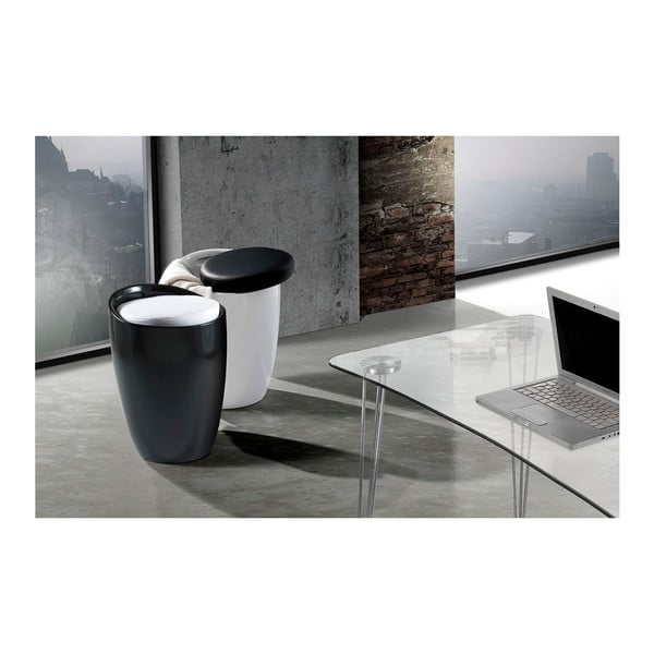 Pillow fekete-fehér ülőke, tárolóval - Tomasucci-image-3