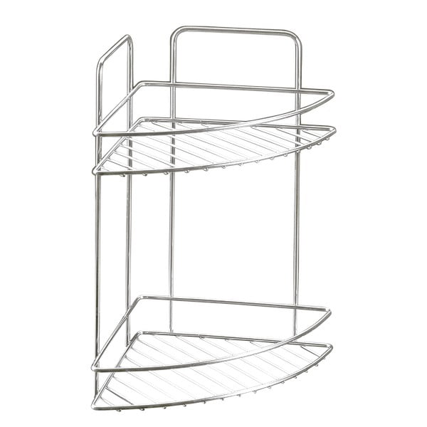 Fényes ezüstszínű acél fürdőszobai polc Luxy – Metaltex