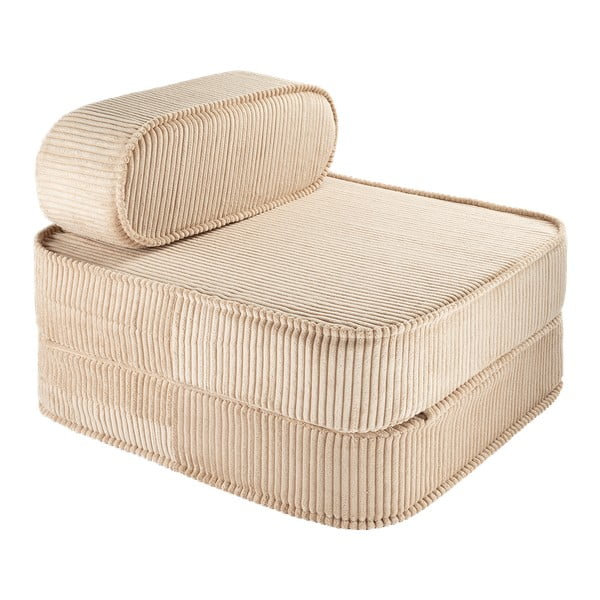 Világosbarna kordbársony gyerek fotel Flip – Wigiwama