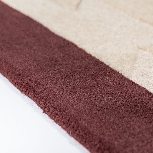 Borvörös-natúr színű kézi szövésű gyapjú szőnyeg 120x170 cm Apex Border Wool – Flair Rugs-image-3