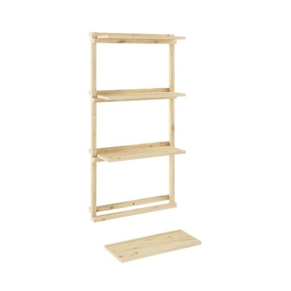 Natúr színű borovi fenyő fali könyvespolc 66x127 cm Groove – Karup Design-image-4