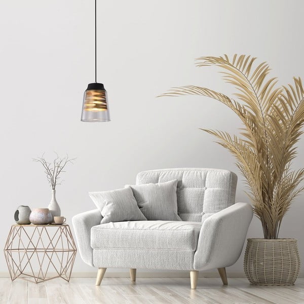 Fekete függőlámpa üveg búrával Fresno – Candellux Lighting-image-1