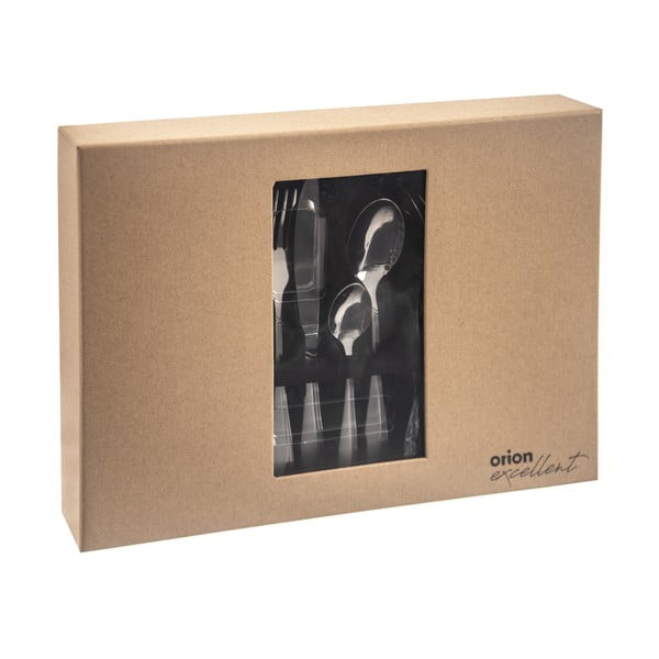 Ezüstszínű rozsdamentes acél evőeszköz készlet 24 db-os Satin – Orion-image-4