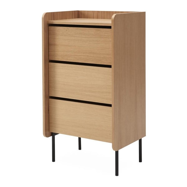 Natúr színű magas komód tölgyfa dekorral 60x108,5 cm Wrap – Bonami Selection-image-2